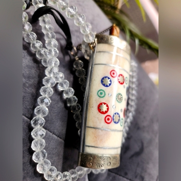 ✨️Vintage Snuff box w/ Faceted Crystals Necklace -One Of A Kind✨️ - Picture 6 of 17